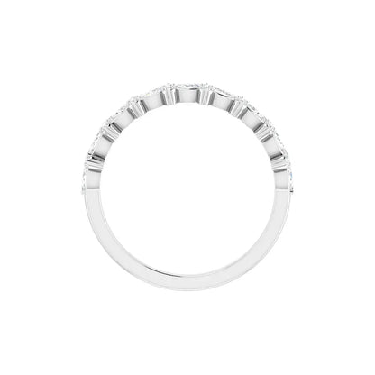 Accent Half Eternity Band in white gold, top view