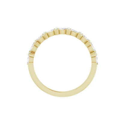 Accent Half Eternity Band in yellow gold, top view