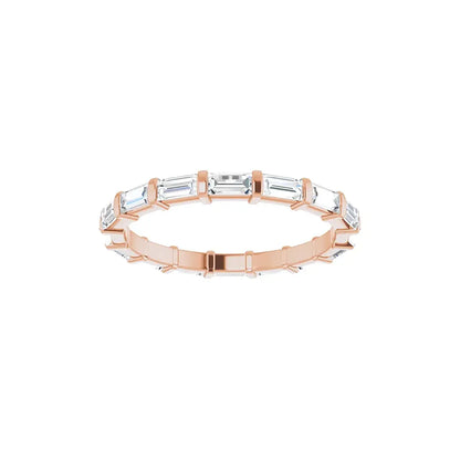 Baguette Bar Eternity Band in rose gold, front view