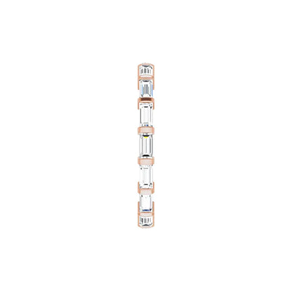 Baguette Bar Eternity Band in rose gold, side view
