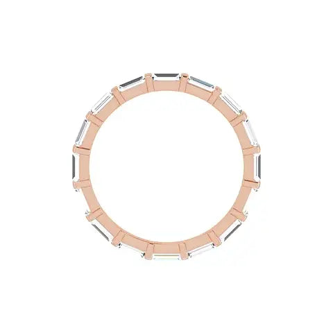Baguette Bar Eternity Band in rose gold, top view