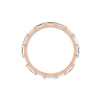 Baguette Bar Eternity Band in rose gold, top view