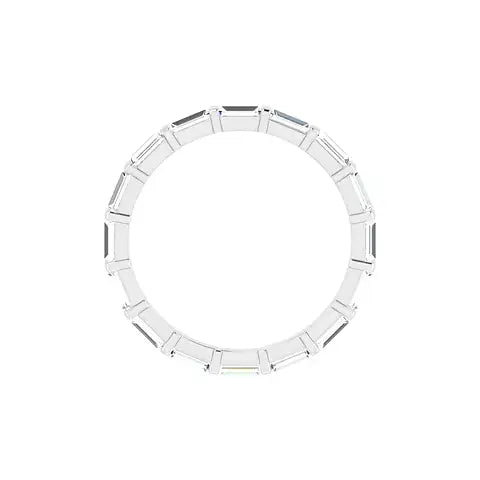 Baguette Bar Eternity Band in white gold, top view