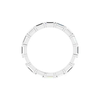 Baguette Bar Eternity Band in white gold, top view