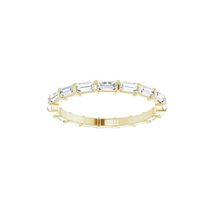 Baguette Bar Eternity Band in yellow gold, front view