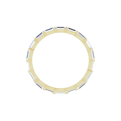 Baguette Bar Eternity Band in yellow gold, top view