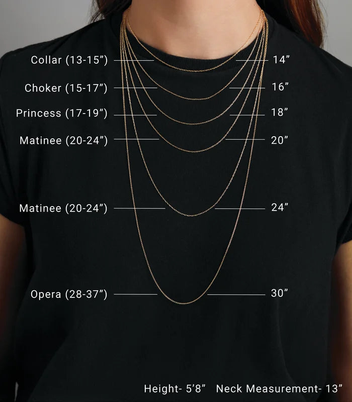 Bella, necklace length guide