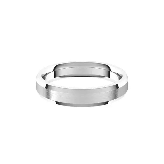 Beveled 4 mm brushed centre in platinum, front view
