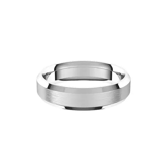 Beveled 5 mm brushed centre in platinum, front view