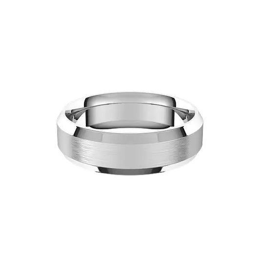 Beveled 6 mm brushed centre in platinum, front view