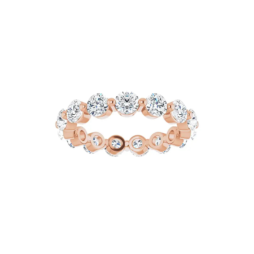 Bold Single Prong Eternity in rose gold, front view