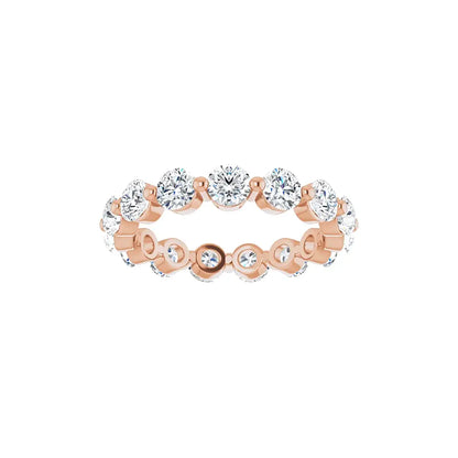 Bold Single Prong Eternity in rose gold, front view