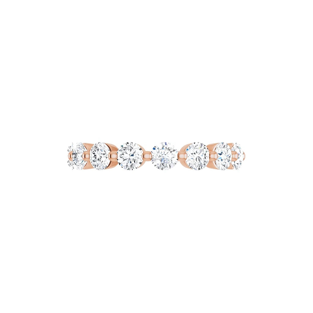 Bold Single Prong Eternity in rose gold, side view