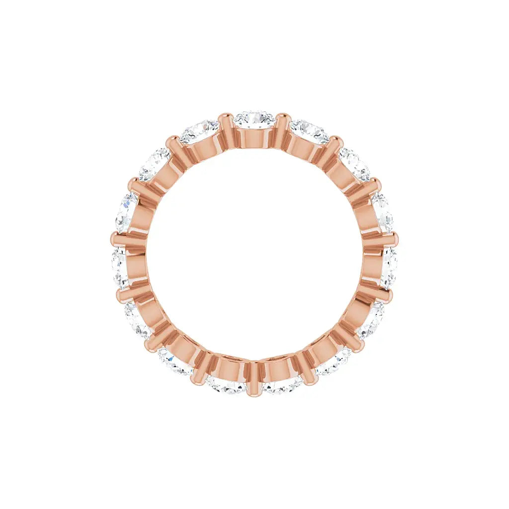 Bold Single Prong Eternity in rose gold, top view
