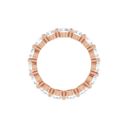 Bold Single Prong Eternity in rose gold, top view