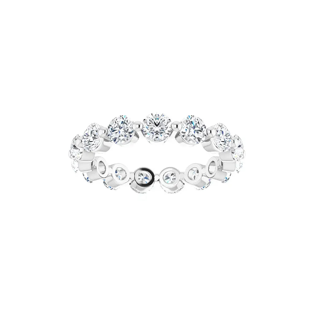 Bold Single Prong Eternity in white gold, front view