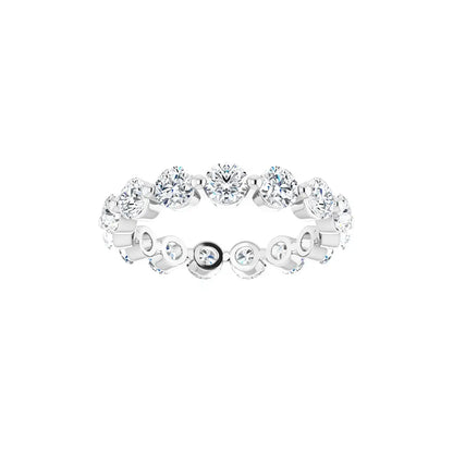 Bold Single Prong Eternity in white gold, front view