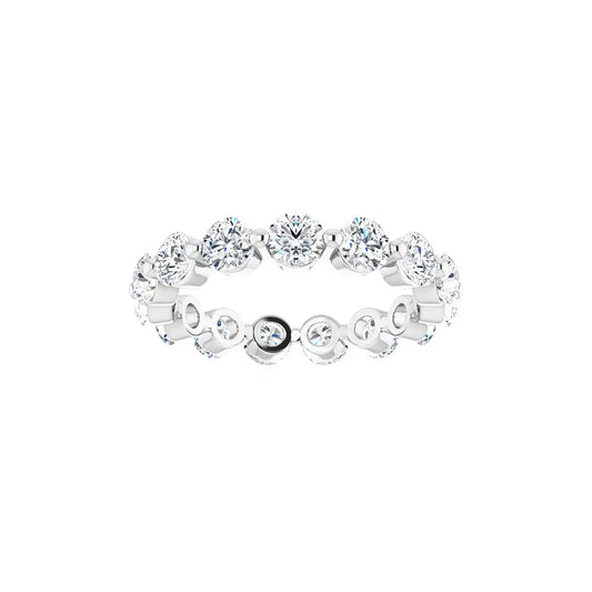 Bold Single Prong Eternity in white gold, front view