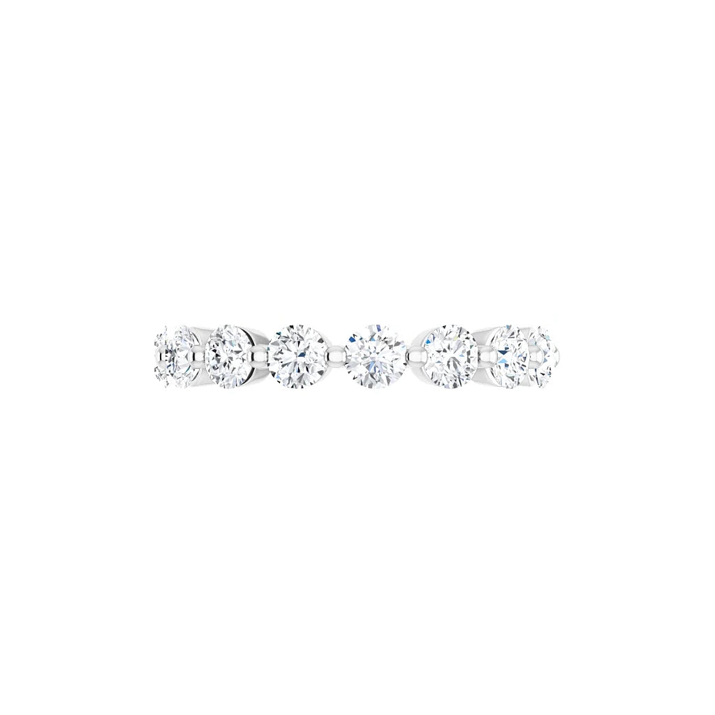 Bold Single Prong Eternity in white gold, side view