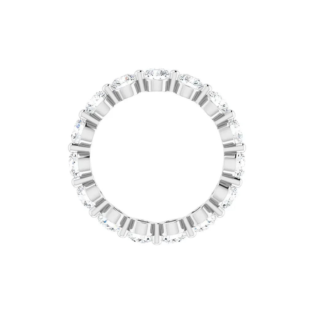 Bold Single Prong Eternity in white gold, top view