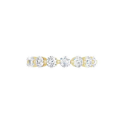 Bold Single Prong Eternity in yellow gold, side view