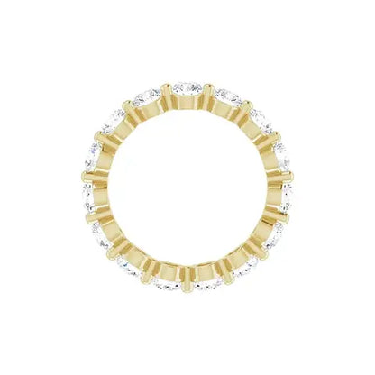 Bold Single Prong Eternity in yellow gold, top view
