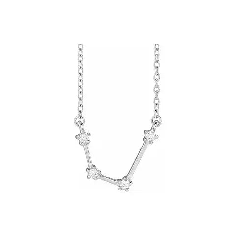 Celestial Zodiac, Aquarius sign in white gold