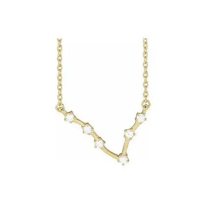 Celestial Zodiac, Pisces sign in yellow gold