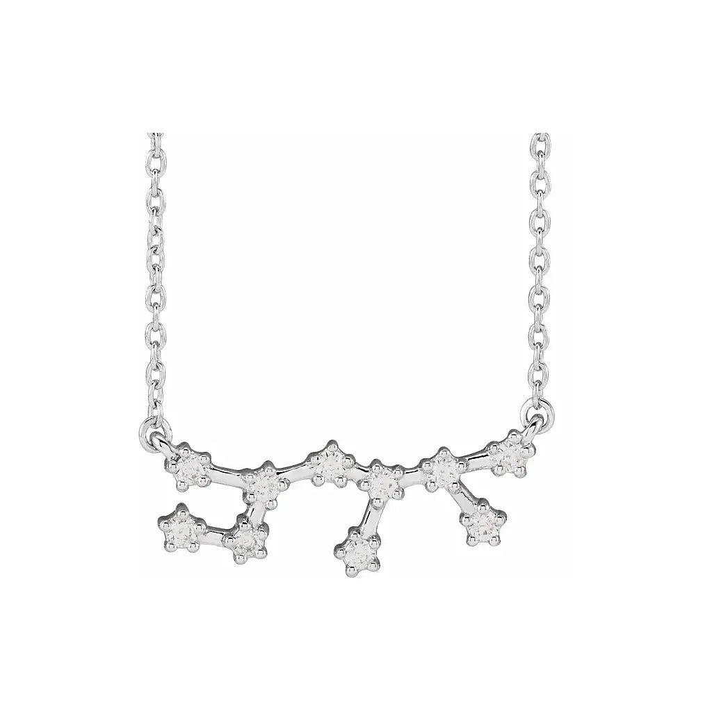 Celestial Zodiac, Sagittarius sign in white gold