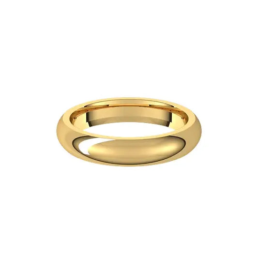 Classic Comfort Fit 4mm in yellow gold, front view