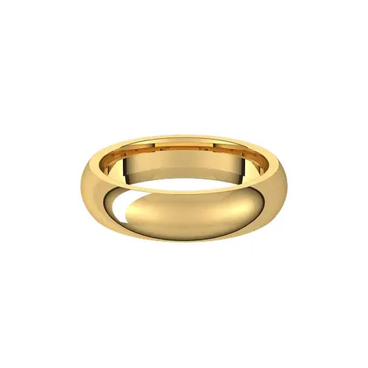 Classic Comfort Fit 5mm in yellow gold, front view
