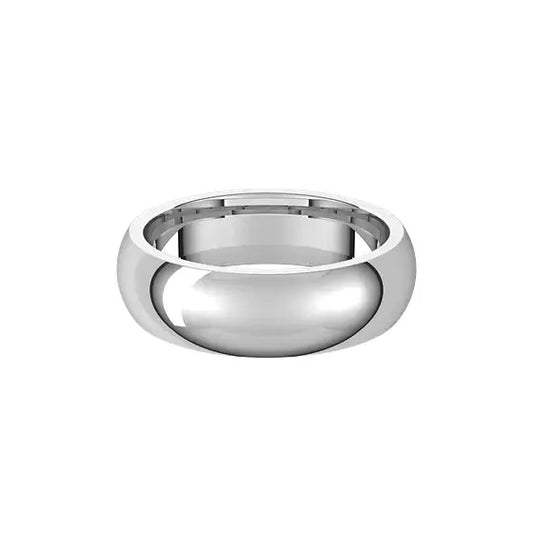 Classic Comfort Fit 6mm in platinum, front view