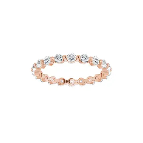 Classic Single Prong Eternity in rose gold, front view