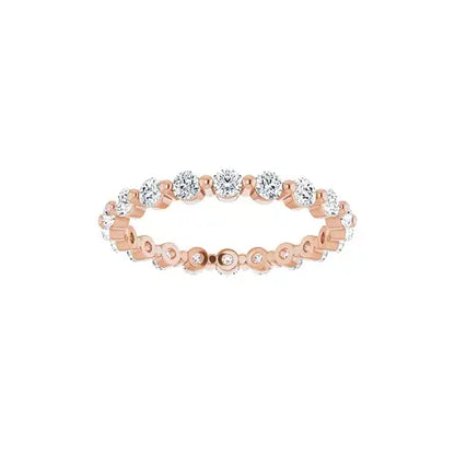 Classic Single Prong Eternity in rose gold, front view