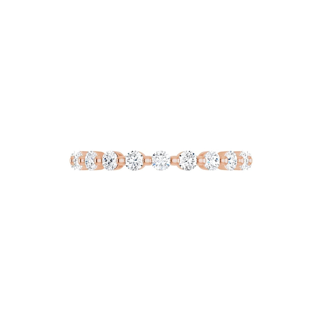 Classic Single Prong Eternity in rose gold, side view