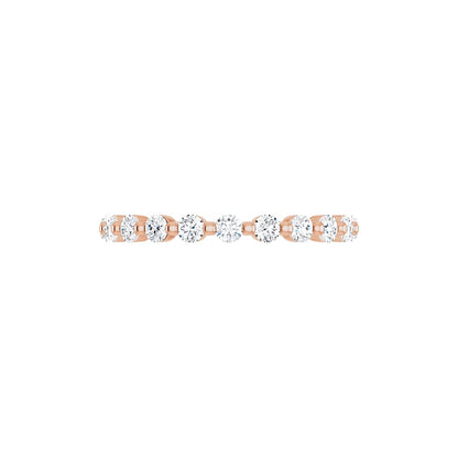 Classic Single Prong Eternity in rose gold, side view