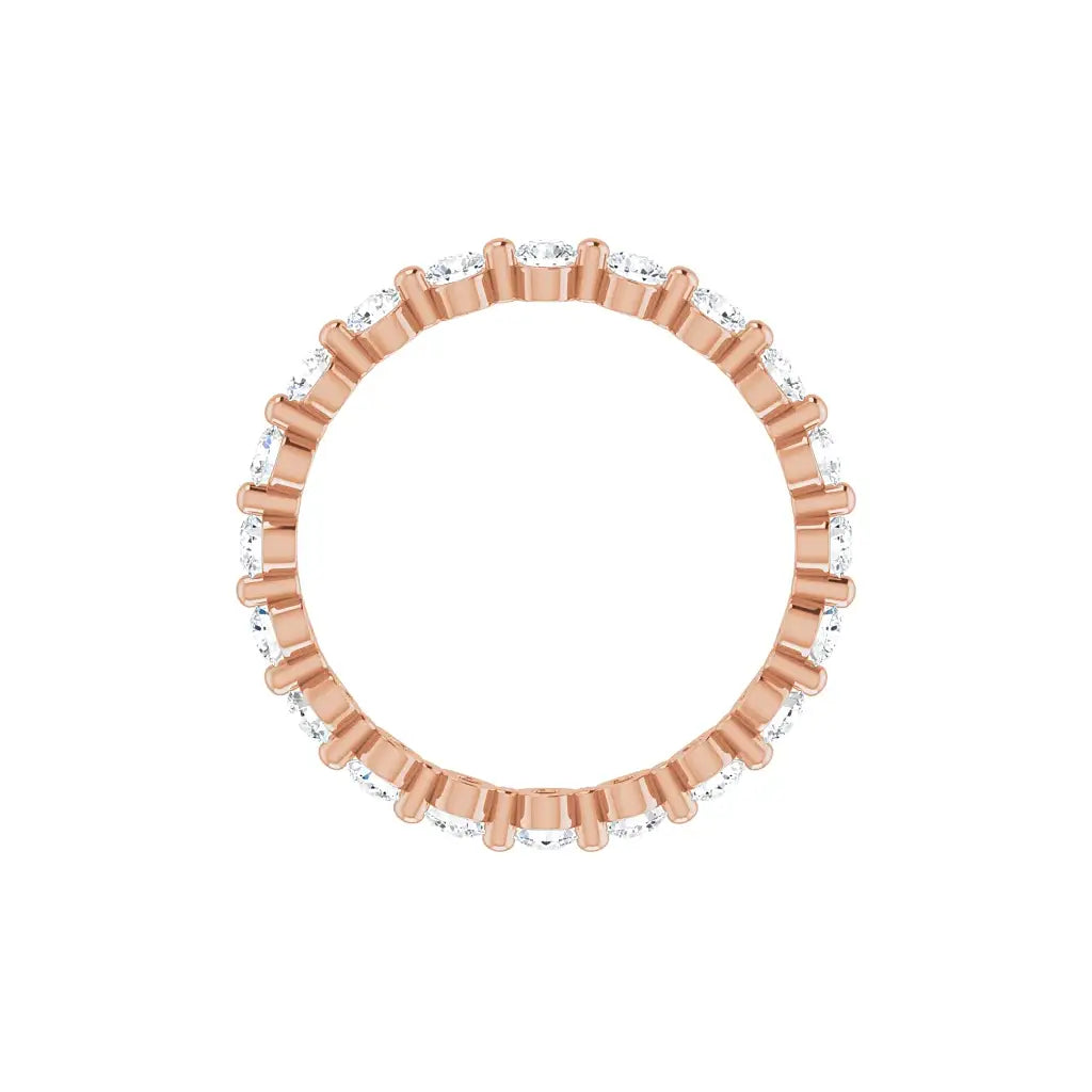 Classic Single Prong Eternity in rose gold, top view