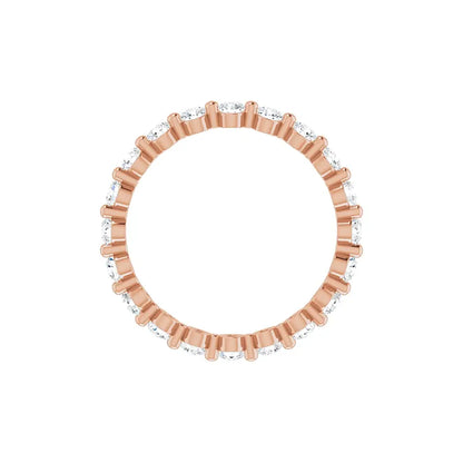 Classic Single Prong Eternity in rose gold, top view