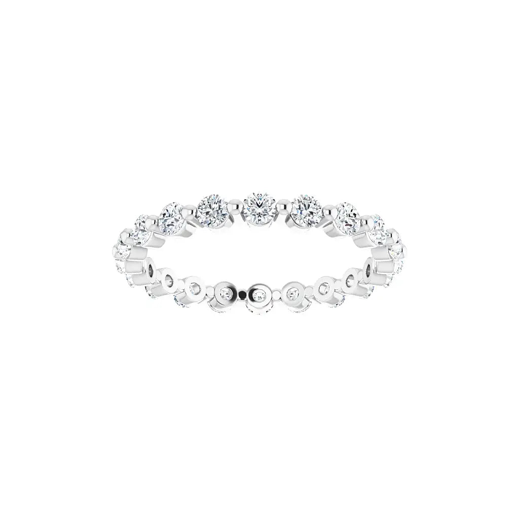 Classic Single Prong Eternity in white gold, front view