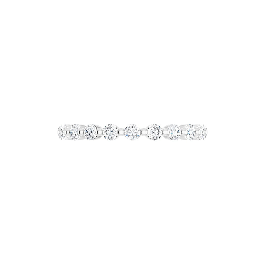Classic Single Prong Eternity in white gold, side view