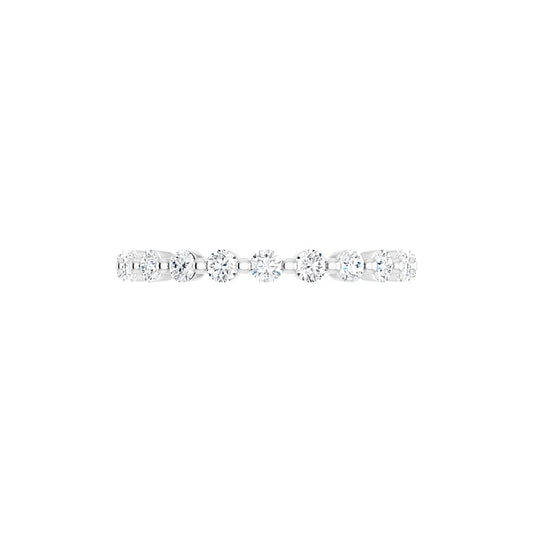 Classic Single Prong Eternity in white gold, side view