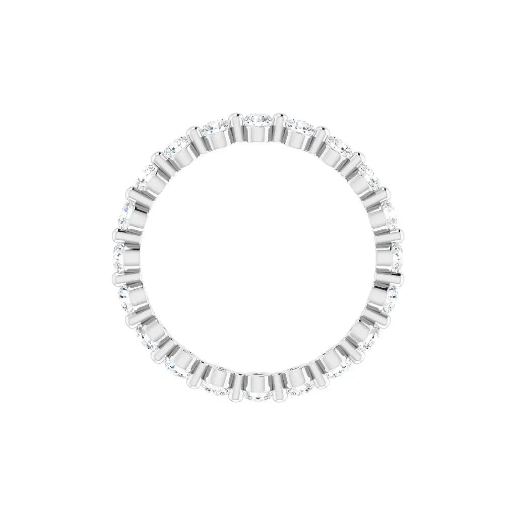 Classic Single Prong Eternity in white gold, top view