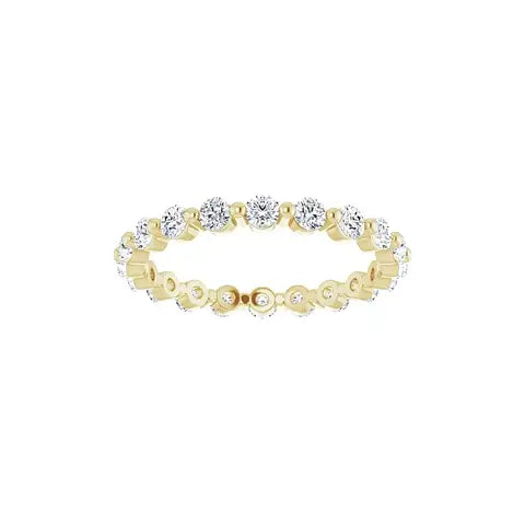 Classic Single Prong Eternity in yellow gold, front view