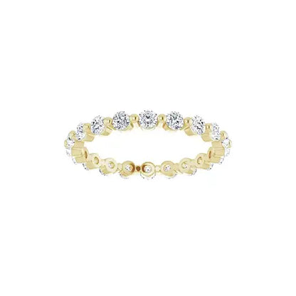 Classic Single Prong Eternity in yellow gold, front view