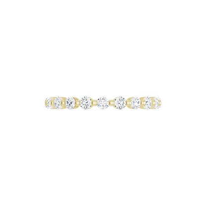 Classic Single Prong Eternity in yellow gold, side view