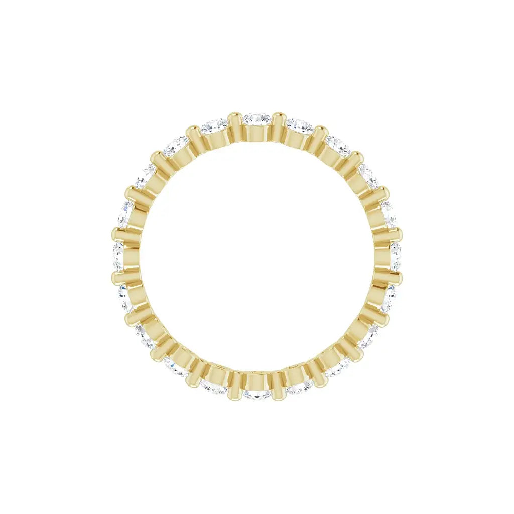 Classic Single Prong Eternity in yellow gold, top view