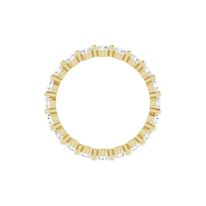 Classic Single Prong Eternity in yellow gold, top view