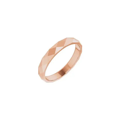 Faceted Ring 3.5mm in rose gold, angled view