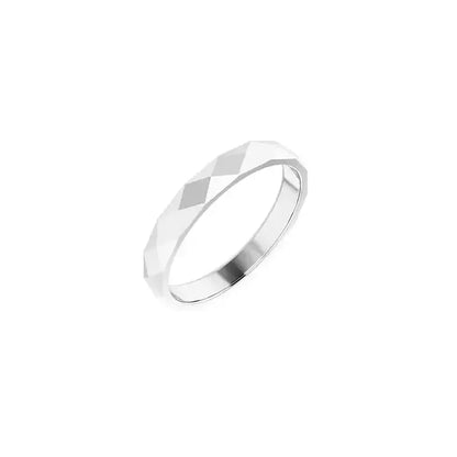 Faceted Ring 3.5mm in white gold, angled view