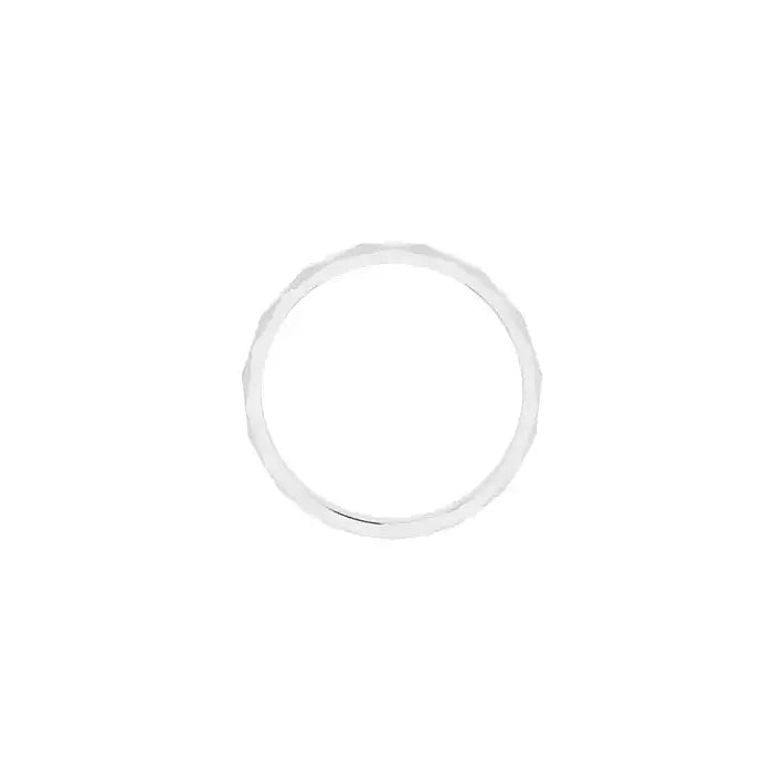 Faceted Ring in white gold, side view